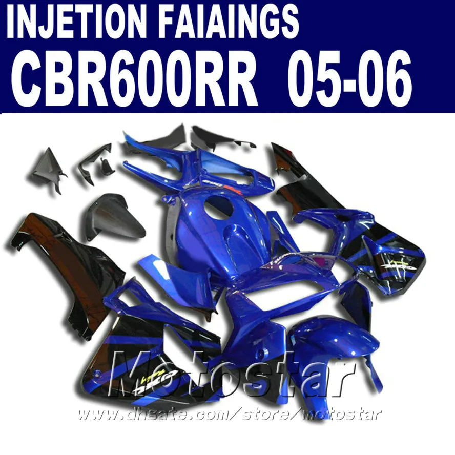 Customize! Injection Molding for HONDA CBR 600 RR fairing 2005 2006 blue cbr600 rr 05 06 cbr 600rr fairing kit ICY6