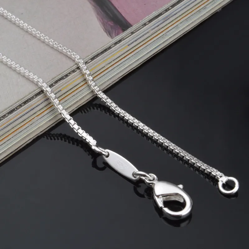 / grossist 1,4mm bred unisex-kedjor halsband smycken 925 sterling sliver kärlek julklapp kvinnor halsband