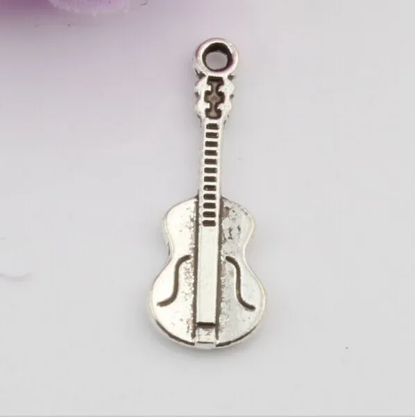 200 pièces mode Antique alliage d'argent guitare pendentifs à breloques pour bijoux à bricoler soi-même faisant des accessoires