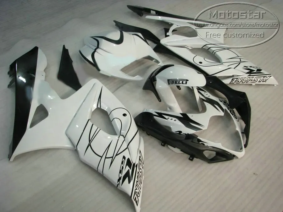 Perfetta SUZUKI 2005 2006 GSXR 1000 K5 K6 kit carena GSX-R1000 05 06 GSXR1000 bianco nero Corona ABS carene set QF62