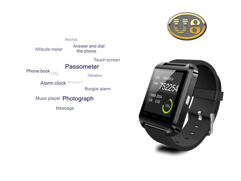 Bluetooth Smart Watch WristWatch U8 U Watch Smartwatch Sports Wrist Watches For IPhone 6 Samsung