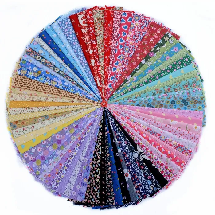 70 couleurs mélangées fleur imprimé coton tissu pour matériel de couture à la main Patchwork rideau couture bricolage artisanat 20*30cm