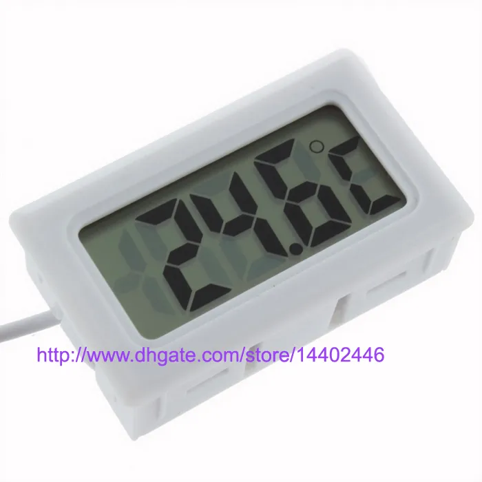 Thermomètre numérique à écran LCD, 200 pièces, réfrigérateur, congélateur, Aquarium, température de-50 ~ 110C GT, couleur noir et blanc