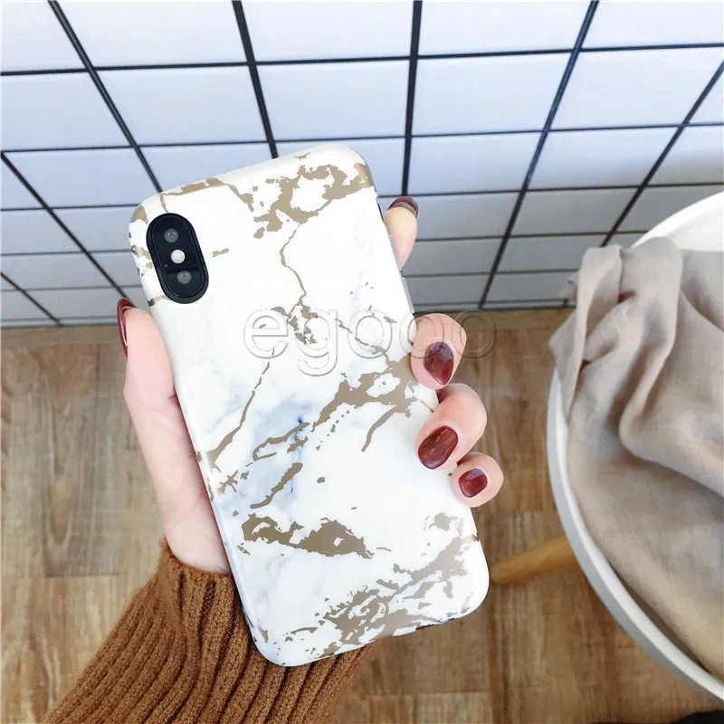 Étui en marbre chromé givré doux TPU mode défenseur couverture pour iPhone X Xr Xs max 8 7 6 6 s Plus étuis antichoc