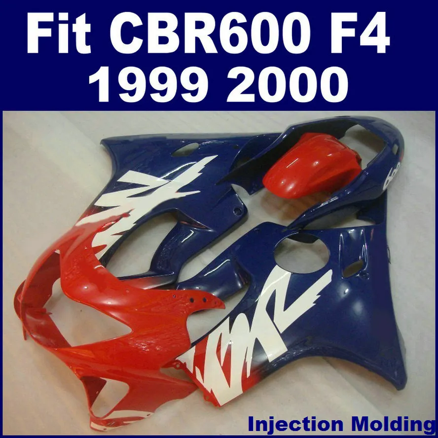 Injektionsgjutningsdelar till Honda CBR 600 F4 1999 2000 Red Blue Full Fairing Kit 99 00 CBR600 F4 FAIENINGS NBHG