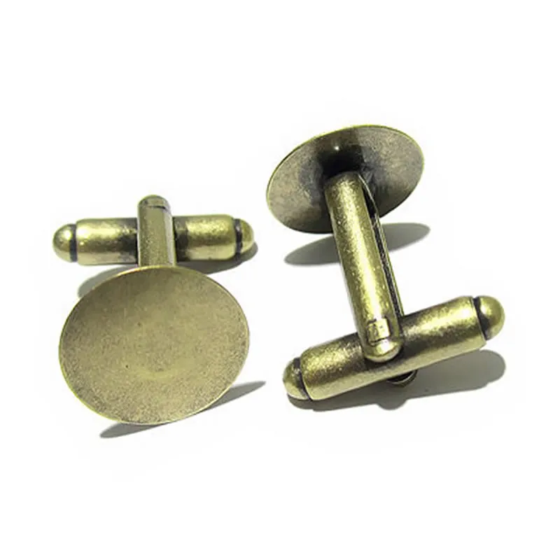 Cufflink Blanks With Round Pad, Brass Cufflink Components, French ...