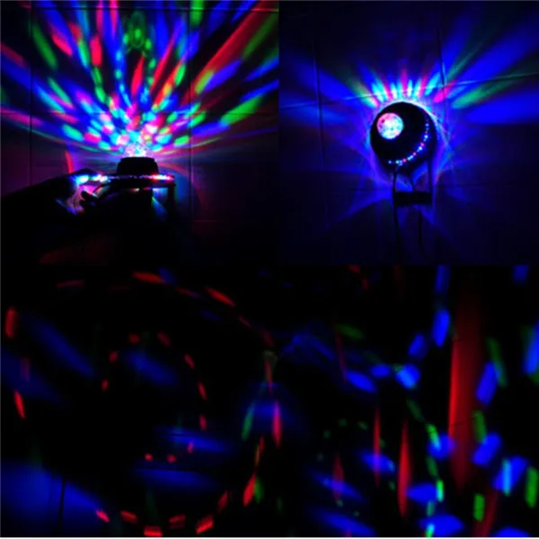 2015 Cabeça De Cristal Em Movimento Cor RGB Auto Girando Mudando UFO Girassol LEVOU Luz Festa Em Casa Estágio KTV Disco Dancing Bar DJ Club