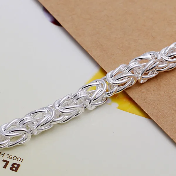 Gift 925 Silver New Leader Armband - Men DFMCH096 Helt nytt mode 925 Sterling Silver Plated Chain Link Armelets218c