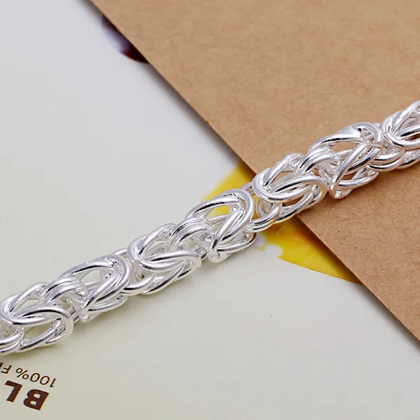 925 Sterling Silver Plated Chain Link Bracelet for Men with Cubic