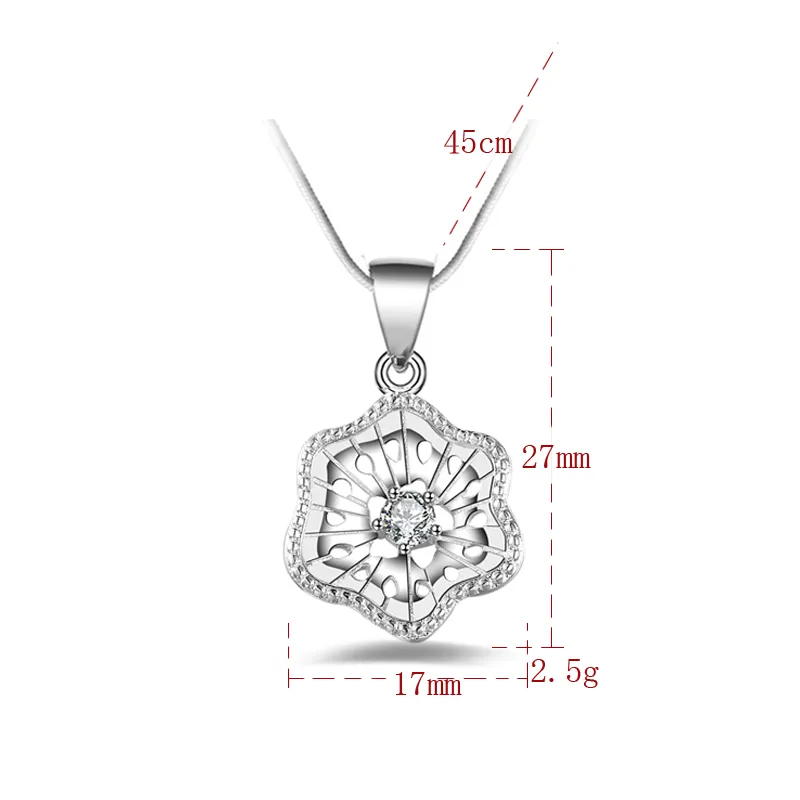 Livraison gratuite mode haute qualité 925 fleurs en argent avec bijoux en diamant 925 collier en argent Saint Valentin cadeaux de vacances chaud 1630