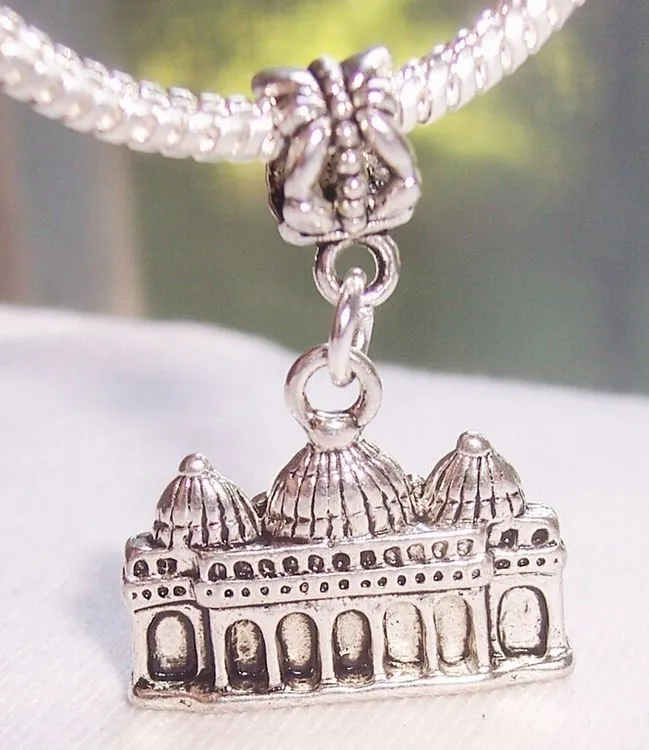 Chaud! Antique Argent Zinc Alloy Venise Italie Dangle Perle Fit Européenne Charme Bracelet 31.5 x 22.5 x 5 mm DIY Bijoux