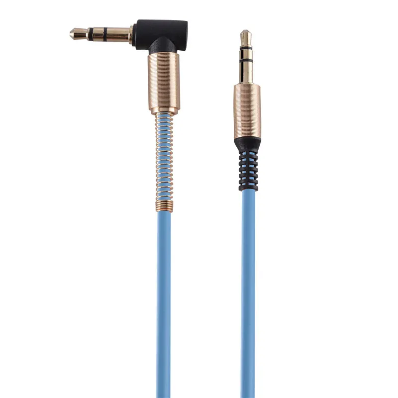 Gold Plated 90 Degree 35mm male Colorful audio Aux Cables for phone speaker Headphone MpMp48482732