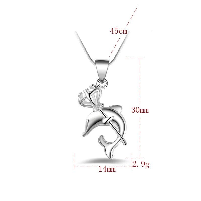 Spedizione gratuita moda alta qualità argento 925 corona delfini con gioielli con diamanti collana in argento 925 regali di festa di san valentino hot 1629