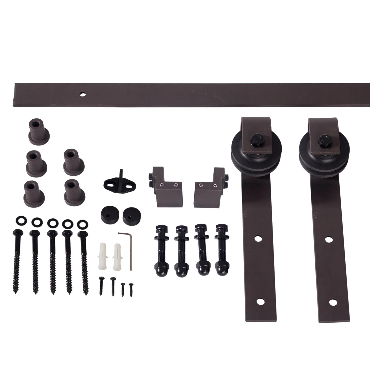 Porta scorrevole in legno fienile doppia con spedizione gratuita. Kit hardware porta scorrevole in legno nero moderno e resistente