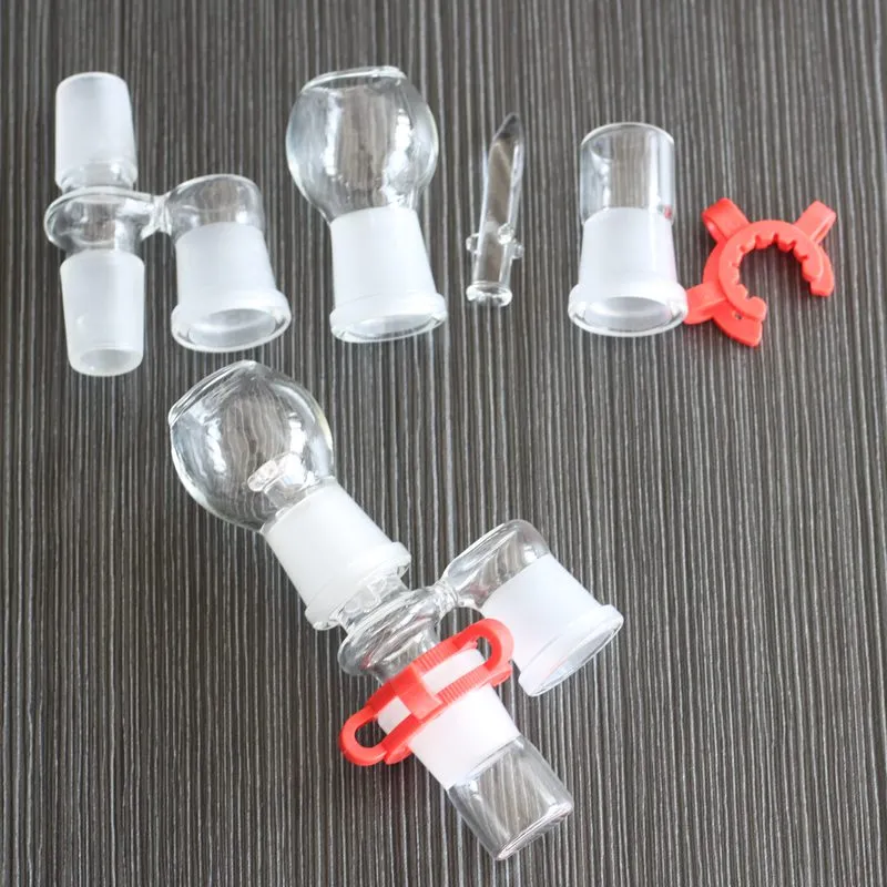 Glas DIY Reclaim Catcher Adapter 14mm 18mm Aschenfänger mit Kunststoffclip für Glas Wasserrohr Drop Down Reclaimer Aschefänger Adapter
