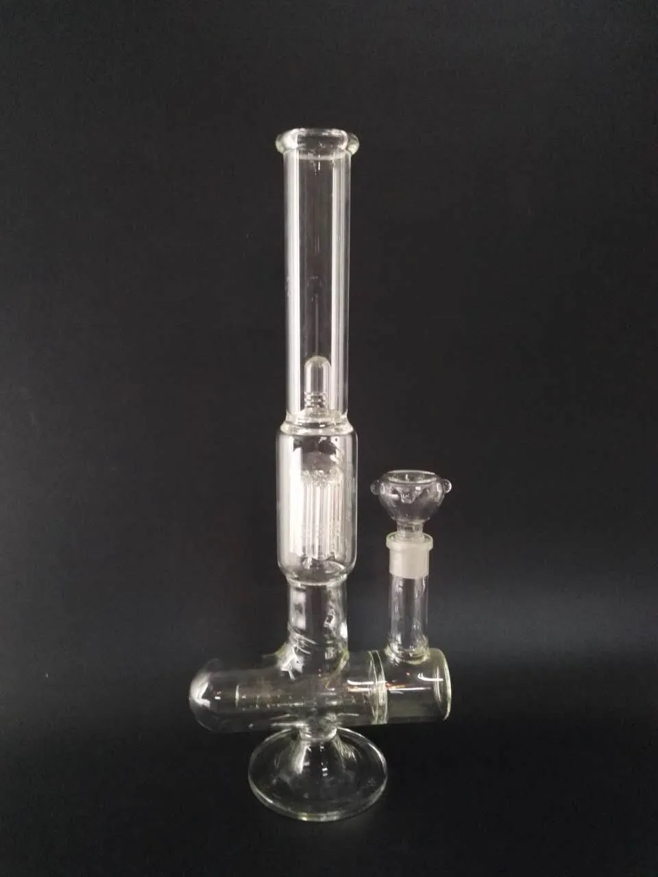 2015 Nyaste 40cm Glas Bong Glas Vattenrör Glas Bongs med 19mm Joint White Gratis frakt