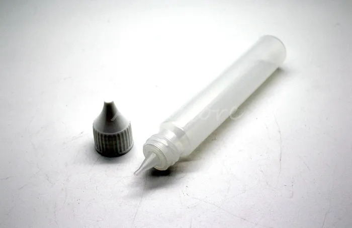 30ml Empty Bottles Slim Pen Style E-Liquid Vape E Juice Oil Plastic PE Bottle Long Thin Tip Dropper Dropper Bottle White Black Cap224a