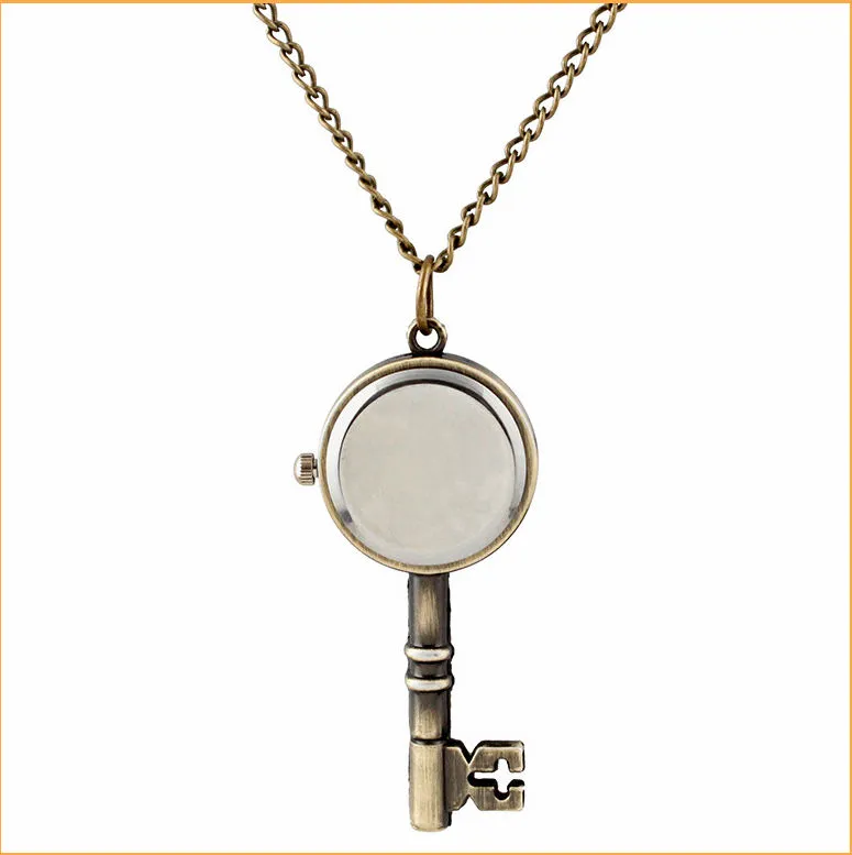 Venta al por mayor golden snitch pocket Key relojes collar con cadena antiguo bolsillo fob relojes PW013