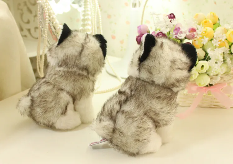 Bütün husky peluş oyuncak süper sevimli hayvan küçük köpek gri husky doldurulmuş oyuncaklar 18cm 7quot inç2716000