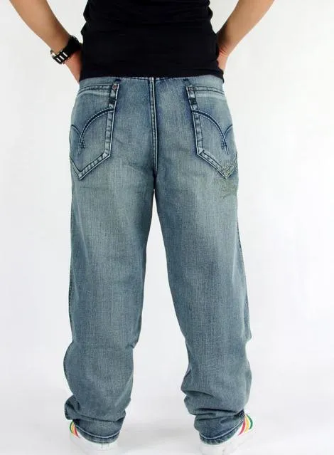 2015 New Fashion Pantaloni da skateboard popolari jeans larghi Street dance Pantaloni da uomo Hip Hop il tempo libero Pantaloni di grandi dimensioni 30-46 -028 #