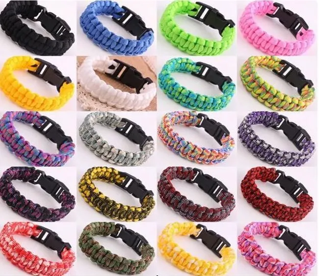 mix colors you pick Self-rescue Paracord Parachute Cord Bracelets Survival bracelet Camping Travel Kit