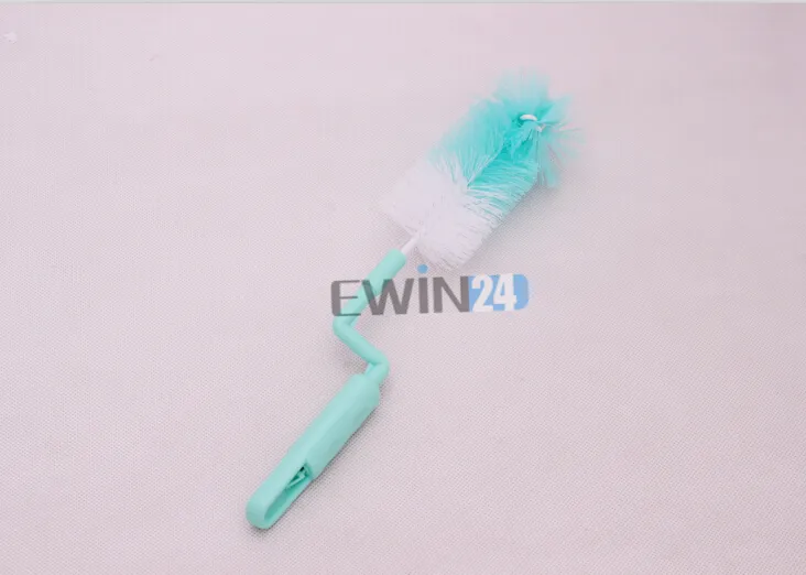 2 i 1 Baby Milk Bottle Nipple Cup Tekanna Nozzle Spout Tube Teat Nylon Rengöring Borste 300Bag / EMS Endast