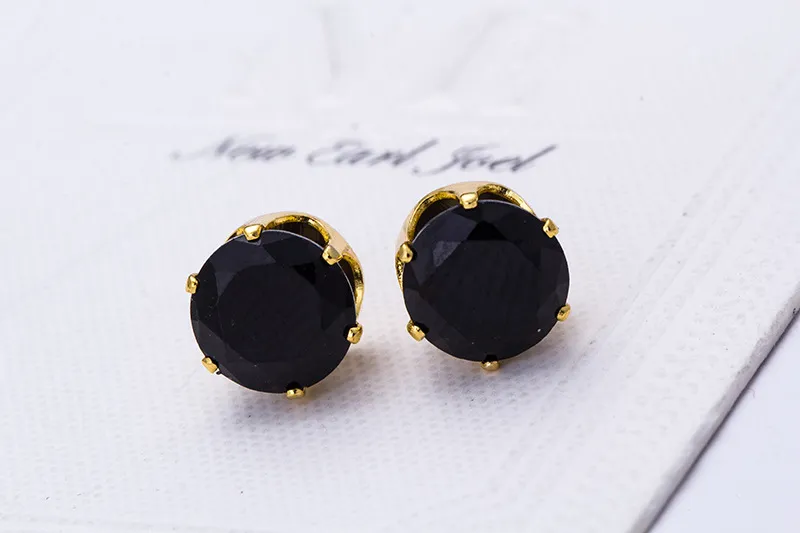 Stud Earrings Wholesale Fashion Round Favorite Design 18 K Gold Plated Studded Candy Crystals CZ Diamond Stud Earring For Women