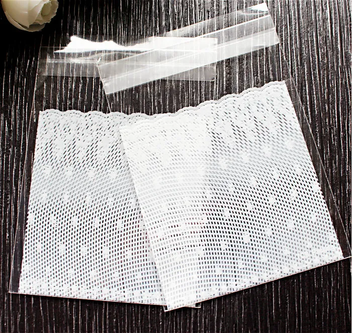 12x20cm White lace Self Adhesive Seal bakery bread plastic bag ,gift bags, plastic bags 200pcs/lot