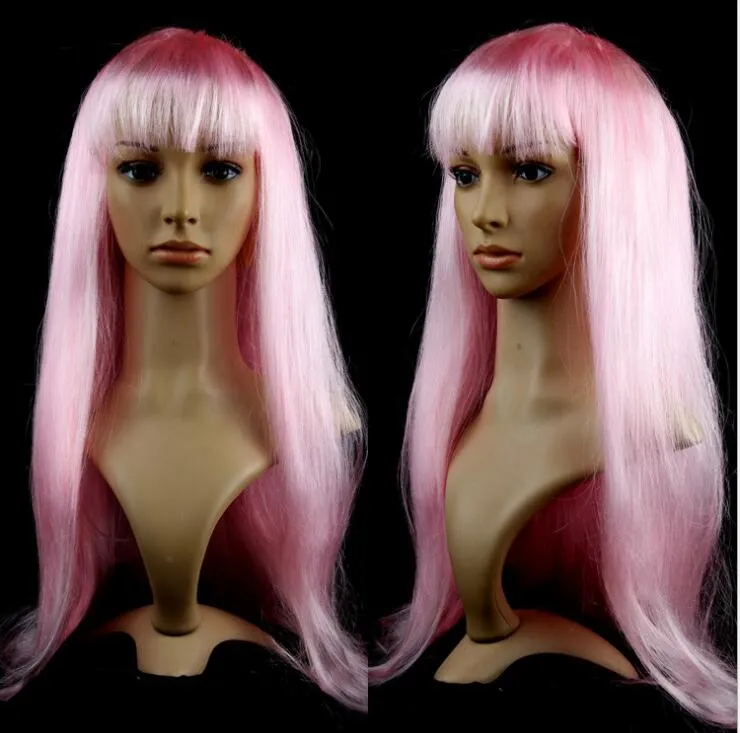 Anime Cosplay Wigs Hot Sale Multicolor Billiga Syntetisk Hair Wig Cosplay 14 Färgad Kostym Långa Straight Paryker För Party Club Night