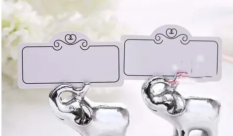 Lucky in Love Elephant Place Card Holders Photo Holder Wedding Favor Party Gift Silver Free DHL Shipping
