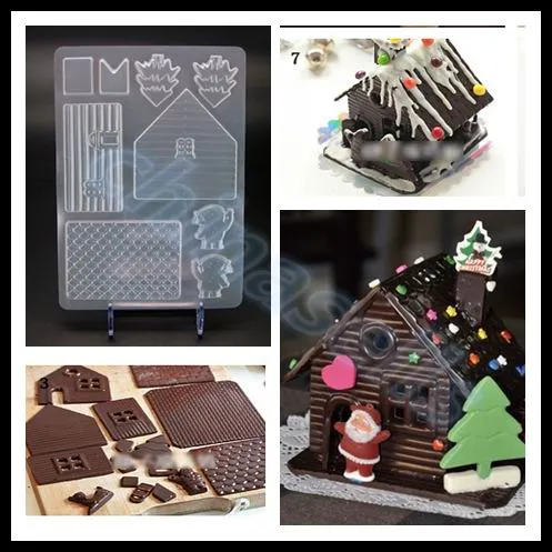 Wholesale Christmas Gingerbread House Shape Silicone Mold for Fondant Cake  Chocolate Decorating Tool gray From China