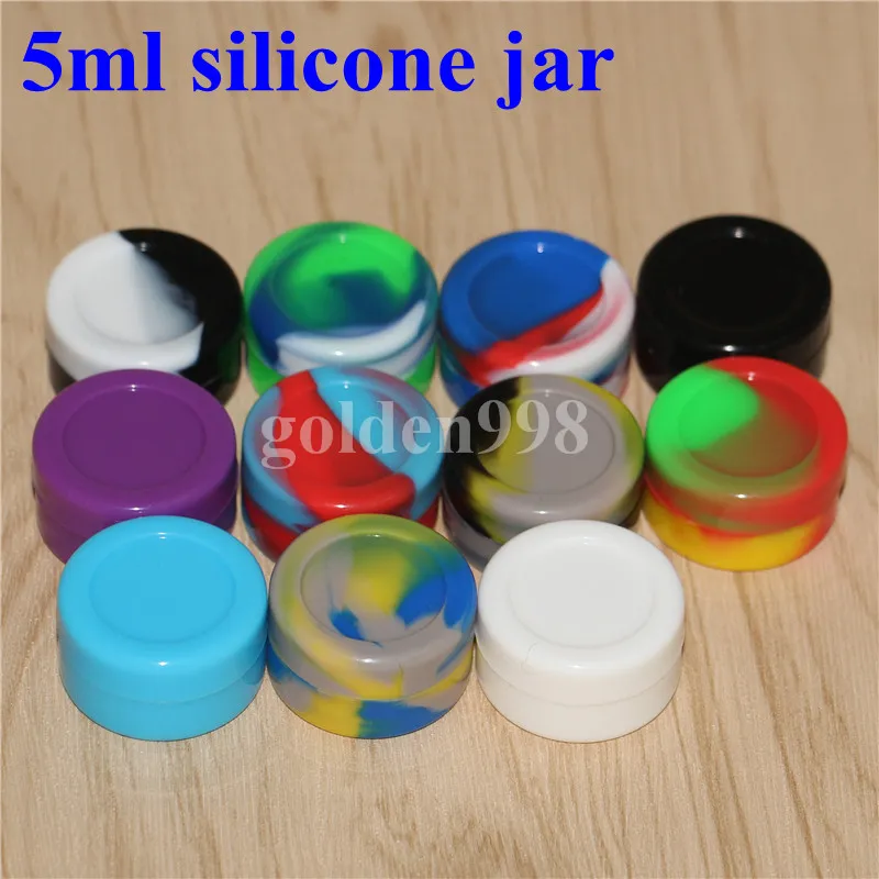 Dozen MOQ 20 stks 5ml Wax Silicon Container Butaan Hash Oil Containers Platinum Cured Silico Jars Waxs DAB Slick Containers