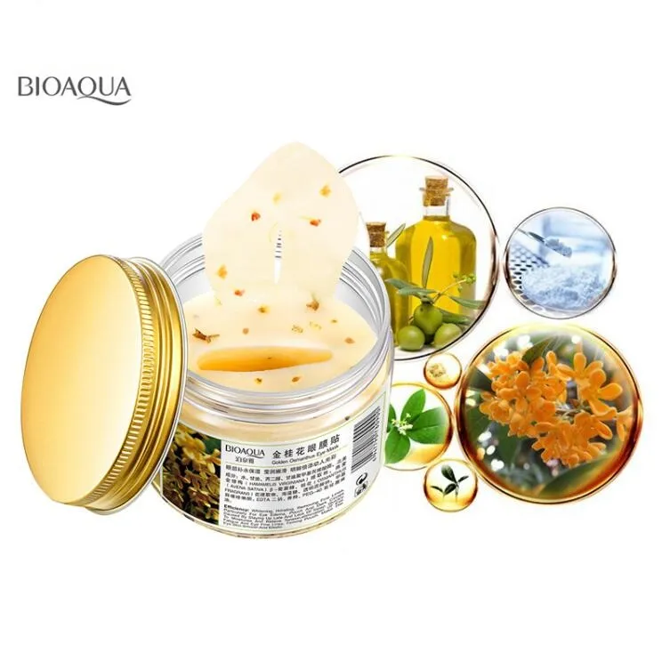 Bioqua Gold Osmanthus Eye Mask 콜라겐 젤 유청 단백질 수면 패치 어두운 원형 마스크 제거 눈 마스크