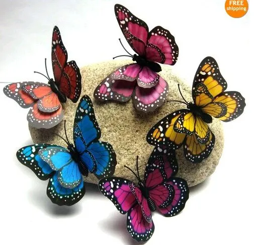 3D Naklejki Ścienne Motyl Lodówka Magnes Dekoracje Ślubne Home Decor Dekoracje Motyl Dwustronny Drukowanie 7 cm Jia197