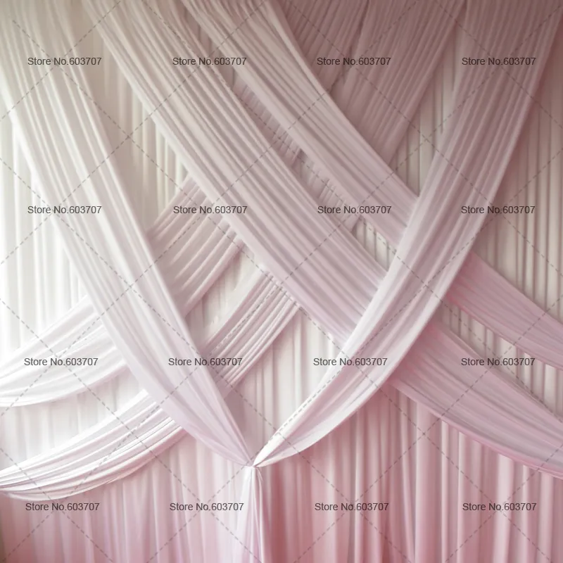 Crossed Drapes 10FT H*20FT L Size Whtie Color Ice Silk High Quality Backdrop Curtain For Wedding Use