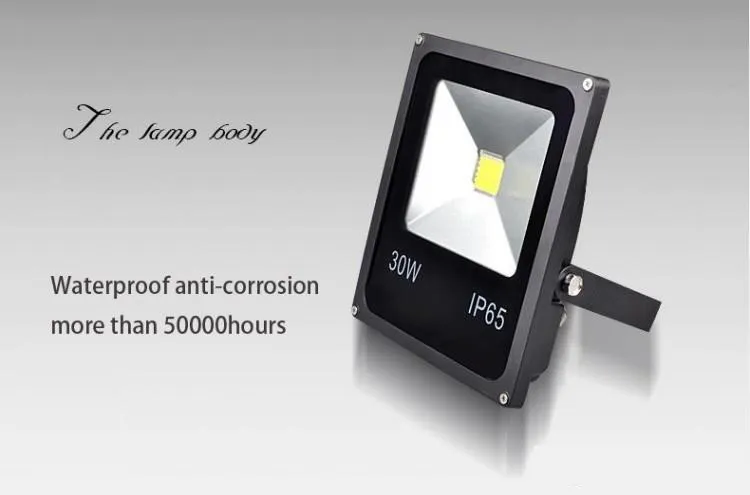 LED Slim Floodlight 85-265V 10W 20W 30W 50W LED Landskap Utomhus Flood Light Vattentät LED-lampor CE RoHS ETL TUV