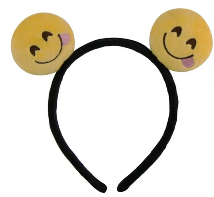 Hot Sell Emoji Girls Headbands Cute QQ Expression Plush Hair Bands Adult Children Hair