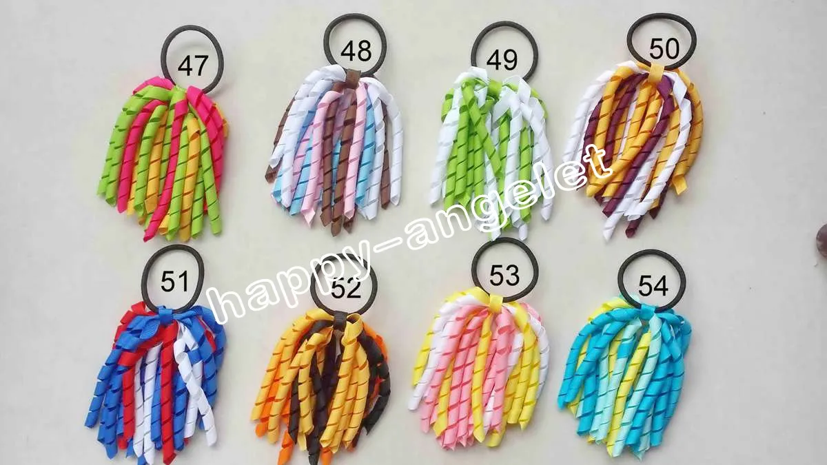 Girl tassel 5" O A-korker Ponytail korker hair bobbles crimp curling streamer corker ribbons hair bows with elastic corcer PD002