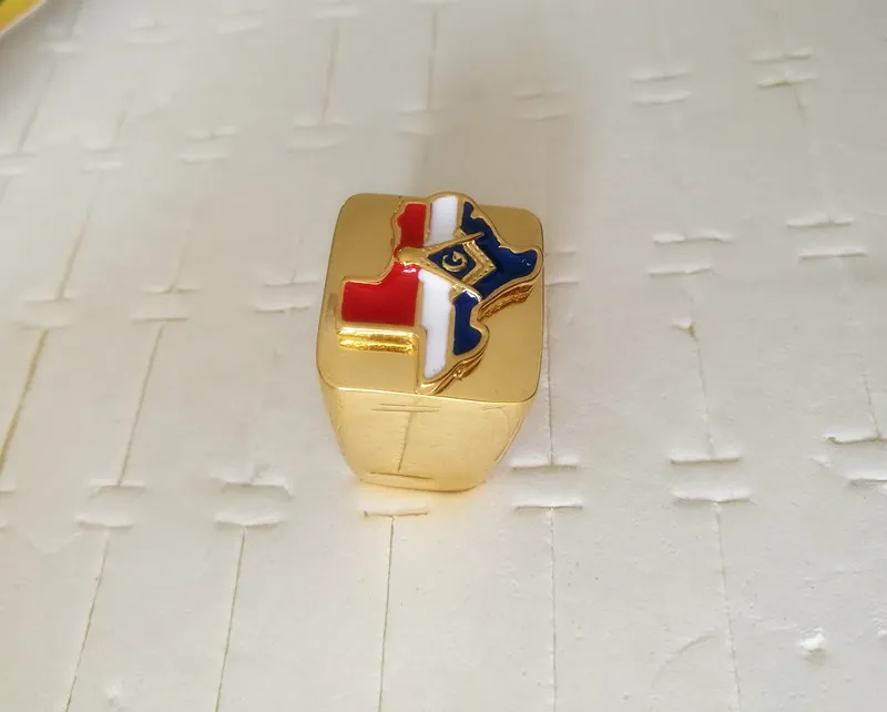 US Symbol USA Texas State Freaoson Masonic Rings 316 Roestvrij staal Gold Us Free Mason Sieraden Unieke nieuwste hoogwaardige kwaliteit voor mannen