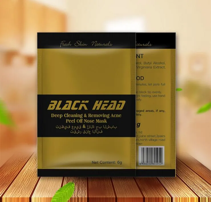 DHL 무료 배송 골드 컬러 얼굴 미네랄 Conk Nose Blackhead 딥 클리닝 여드름 제거 코 마스크 벗기기 Black Head EX Pore Strip