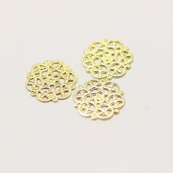 components 13.5mm decorative diy jewelry accessories connectors jewelry findings metal brass raw color filigree drop shipping