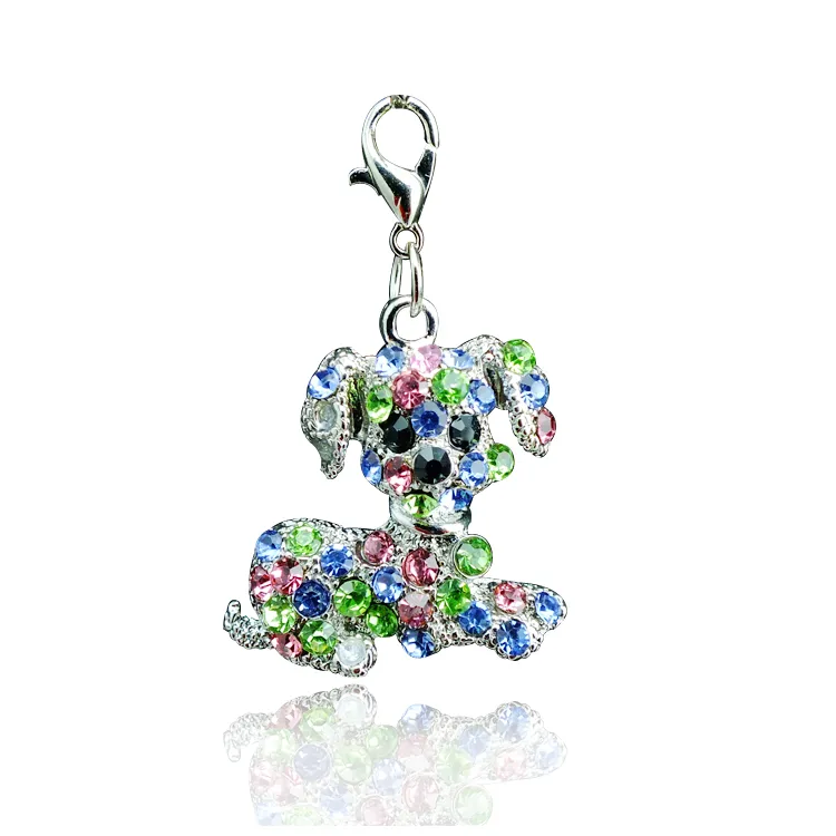 Hot Sale! Ny! Flytande charms fönsterplatta, rhinestone charm pendant legering färg hund hummer lås diy smycken