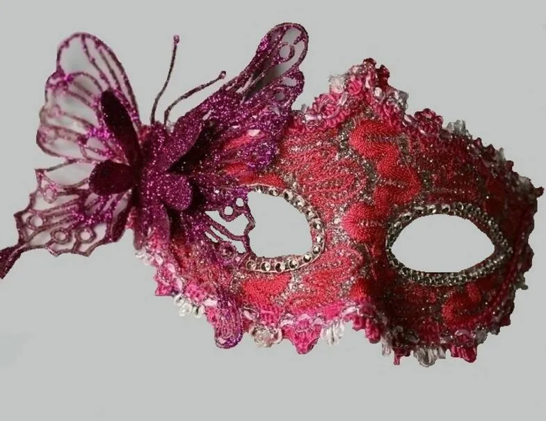 Maska księżniczki Wenecji z proszkiem Trójwymiarowy motyl Maska Halloween Masquerade Half Maska G1174