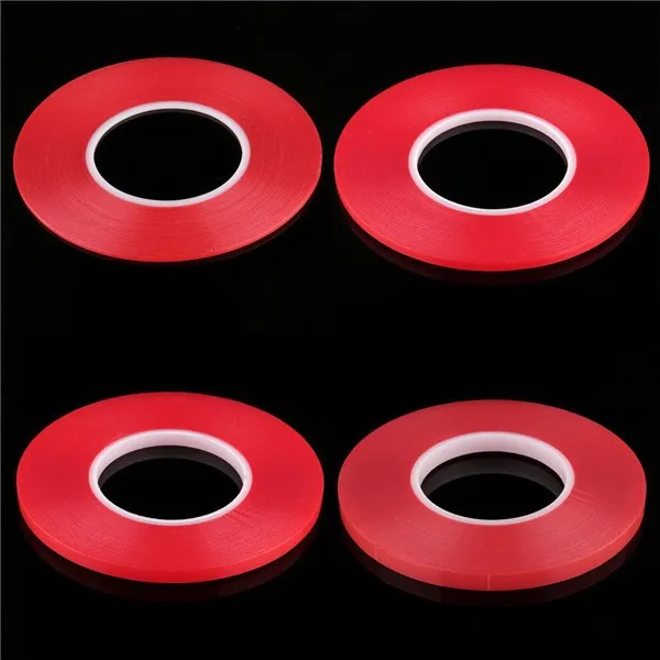 60 adet Şeffaf Şeffaf Yapıştırıcı Şeffaf Çift yan Yapıştırıcı Bant Isıya Dayanıklı Evrensel cep telefonu tamir sticker kırmızı