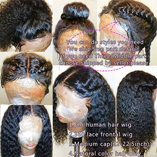 HD 360 Lace Frontal Wig Humano Pré-Armado Onda de Água Front 13x4 Perucas dianteiras Afro Kinky Curly For Black Women Brasilian Virgin Hair Diva1