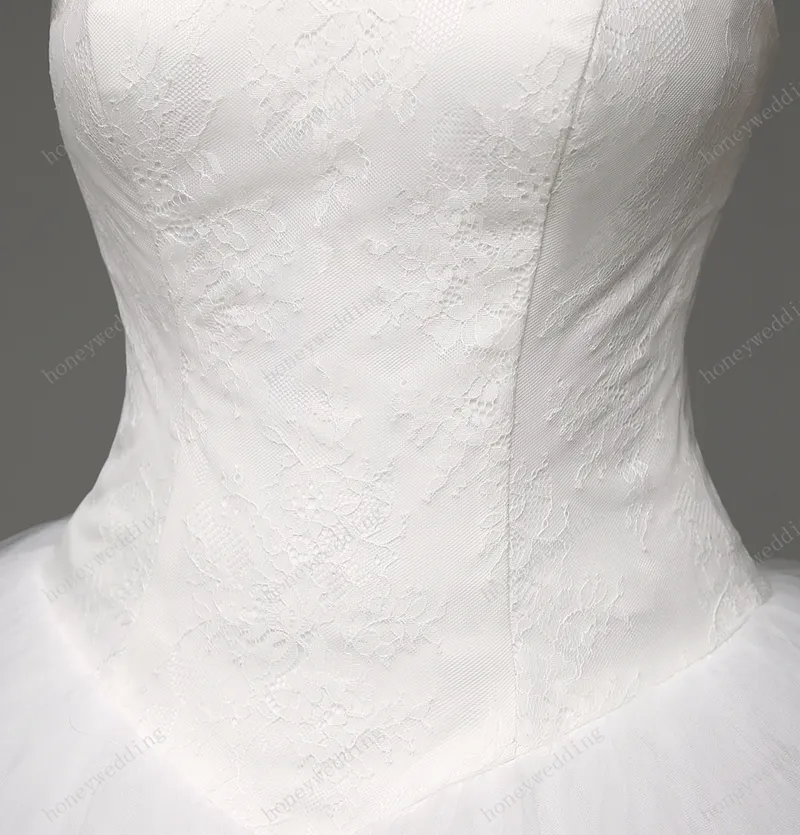 Basit Tasarım Gelinlikler Ucuz Tatlım Korsa Dantel Tül Balo Elbise Gelin Gowns Beyaz Fildişi Tasarımcı Gelinlik 2016 UND8023338