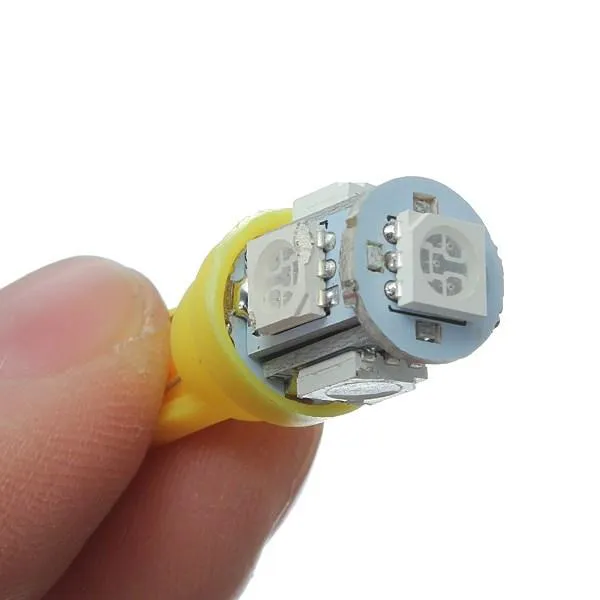 T10 W5W 168 194 앰버 5050 SMD 5 LED 자동차 사이드 웨지 라이트 램프 전구 12V 무료 배송 도매