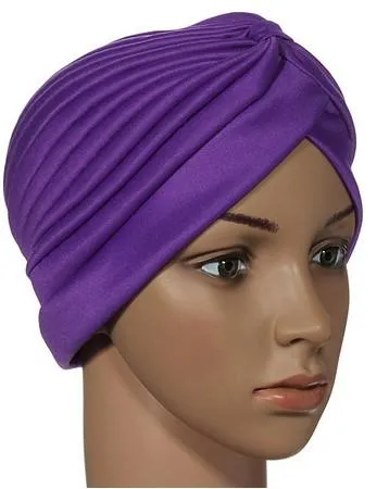 Stretchy Turban Head Wrap Band Slaap Hat Chemo Bandana Hijab Geplooid Cap Big Satin Bonnet Tulband