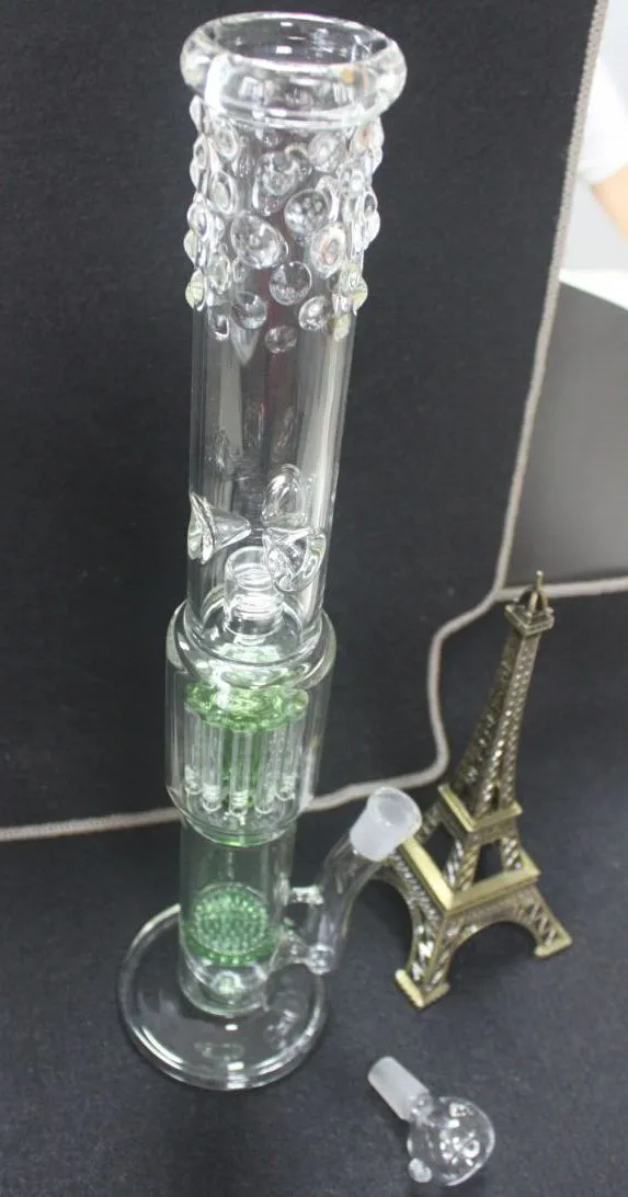 Billiga Big Glass Bell Shape Perc Glass Bong 12 Arms Perculator Plus 19 