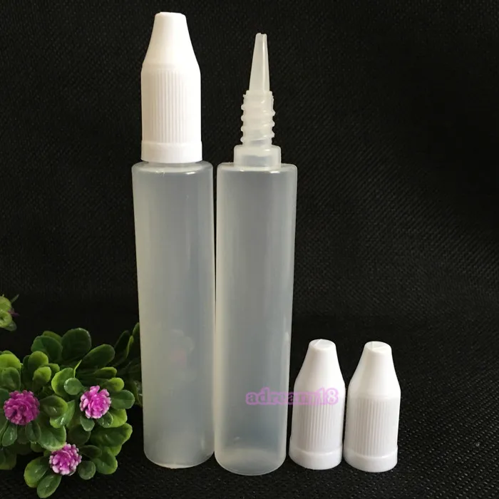 Bouteille de 30ml avec bouchon Long à l'épreuve des enfants, bouteille de liquide PE de 30ML avec compte-gouttes Long, bouteille en plastique de Style stylo vide, 1400 pièces